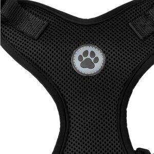 Vibrant Life Mesh Adjustable, Reflective Dog Walking Harness, Black, Large
